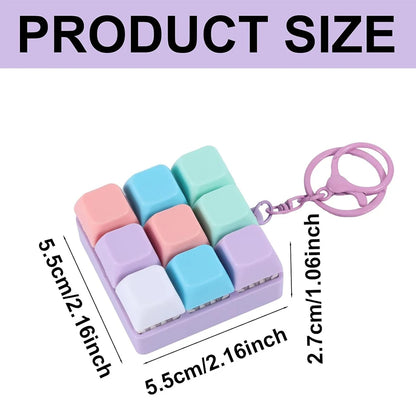 New Keyboard Fidget Toy, Fidget Clicker Keyboard Fidget Keychain, Button Fidget Gifts for Adults to Relieve Stress and Pass Time