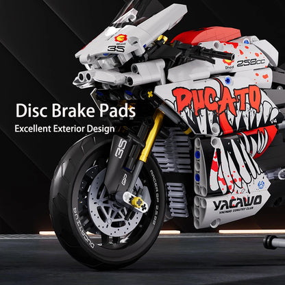 Technical V4 Motorcycle Building Blocks Set Famous Super Motorbike Model Kit Racing Bricks Teens Assembled Toys Gifts For Boys
