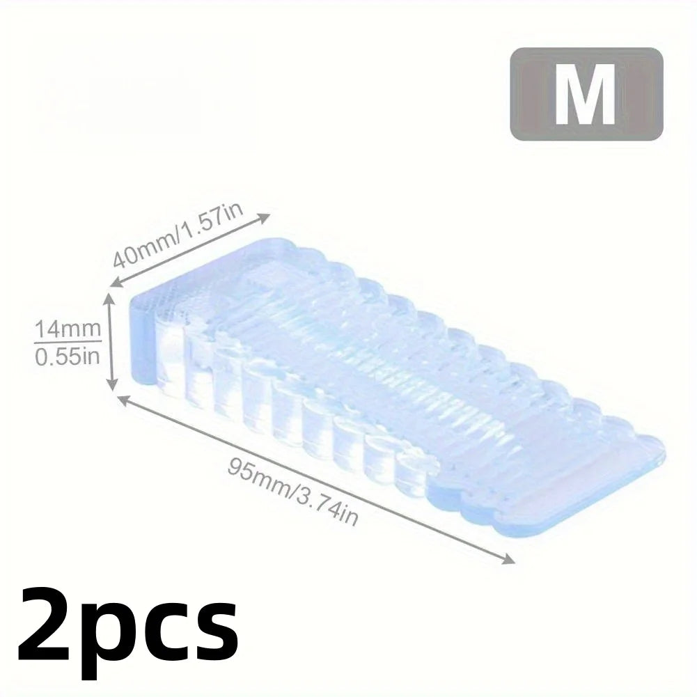 2pcs Transparent Rubber Door Suction Non-Slip Wedge-Shaped Hardware Anti-Collision Door Stopper/Door Top