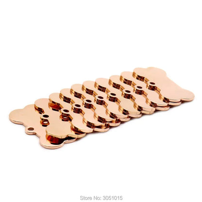 20pcs cat dog ID tag dog Personalized Stainless steel Collar bone pet Charm Pet name pendant Bone Necklace Collar Puppy plate