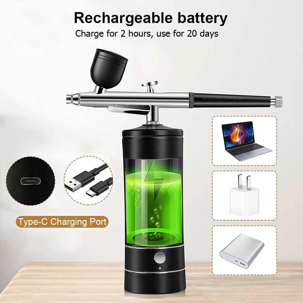 Airbrush Nail with Compressor Portable Air Brush with Compressor For Nails Art Cake Painting Craft Airbrush Nail Art Compressor