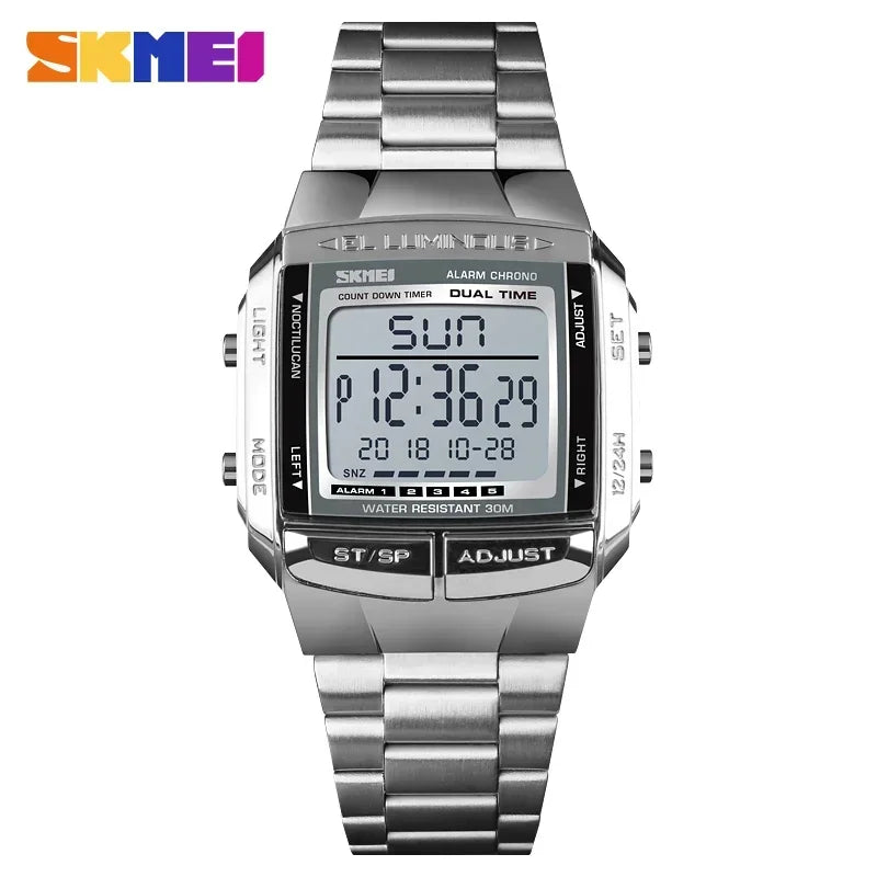 SKMEI 1381 Luxury Digital Watch for Men Sports Electronic Waterproof LED Display Wristwatches Mens Countdown Clock Reloj Hombre