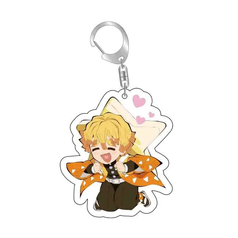 Demon Slayer doll toy Kimetsu No Yaiba Blade of Ghost Keychain Acrylic Pendant Car Key Chain Fans kids Xmas Gift Anime Jewelry