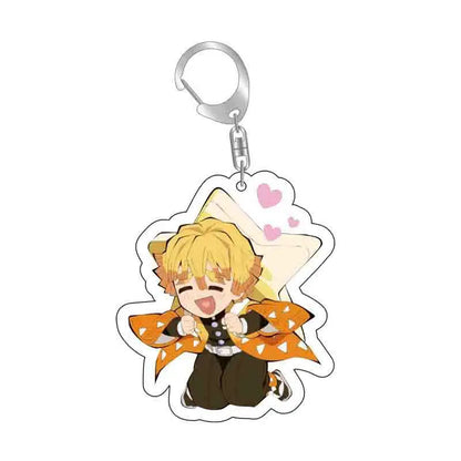 Demon Slayer doll toy Kimetsu No Yaiba Blade of Ghost Keychain Acrylic Pendant Car Key Chain Fans kids Xmas Gift Anime Jewelry