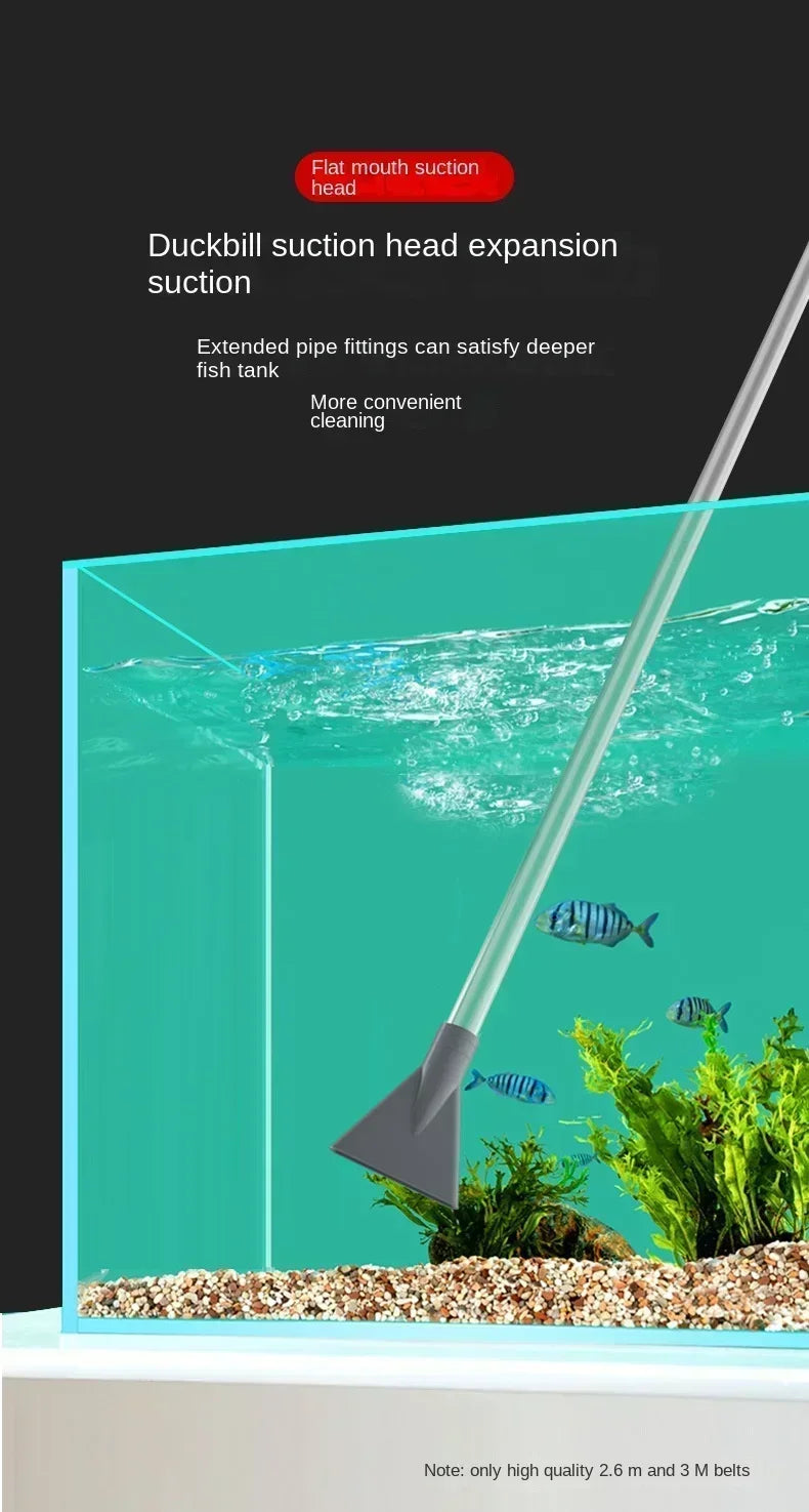 Fish Tank Siphon Vacuum Gravel Large Water Exchanger Aquarium Sand Cleaning and Water Changing Cleaning Kit with Extension Tube