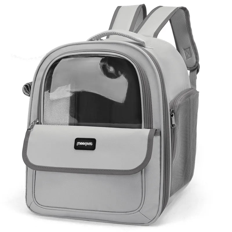 Large Capacity Breathable Mesh Portable Foldable Pet Carrier Backpack for Dog and Cat Outdoor Travel Camping Hiking Supplies