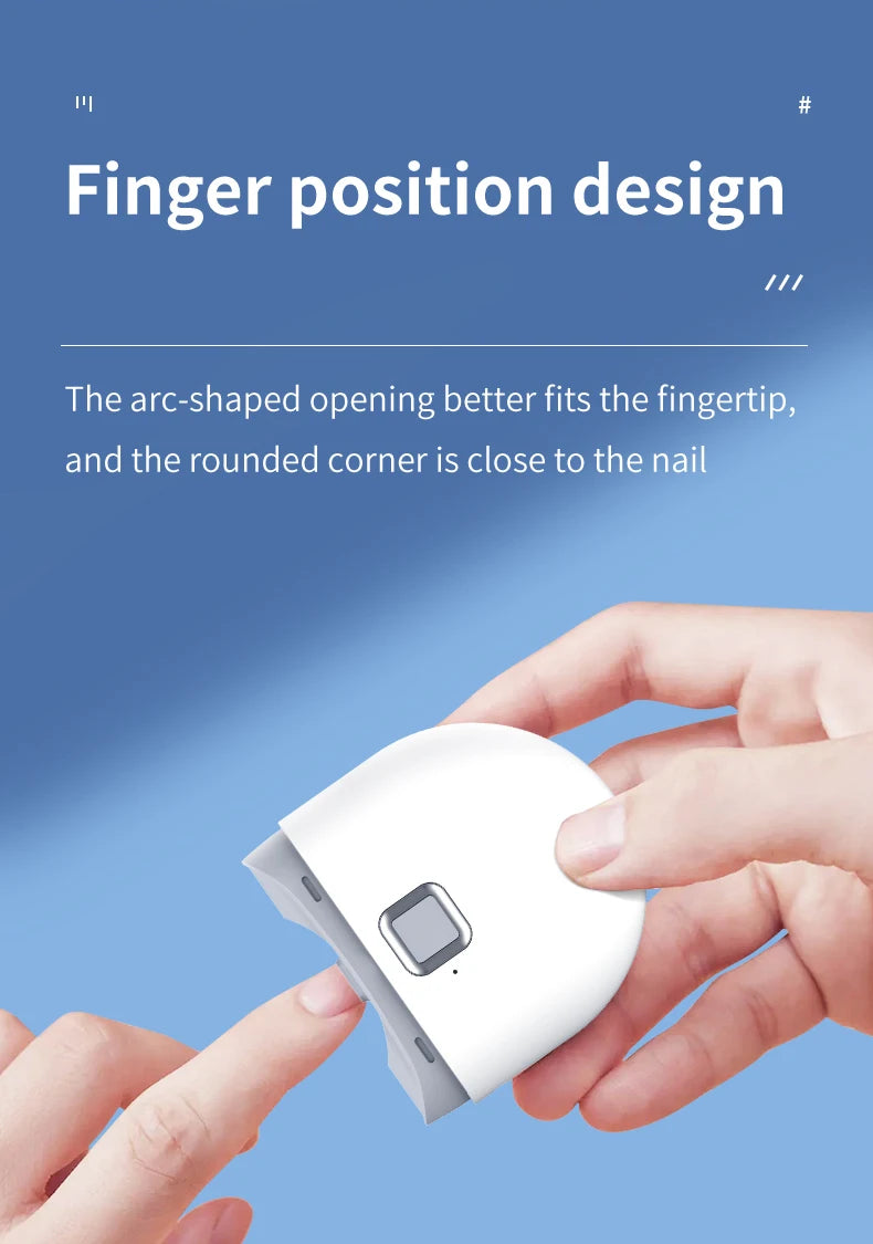 With Light Rechargeable Electric Nail Clipper - Automatic Grinding Polishing Trimmer Cutter for Baby Adult Manicure