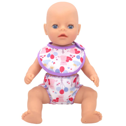 2pcs Doll Diapers Doll Underwear for 14-18 Inch Baby Dolls and Other Similar Dolls 43cm Baby Born Doll Underwear Doll Bibs