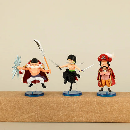 9pcs/set One Piece Zoro Ace Sabo Shanks Edward Hancock Yamato Katakuri Roger Anime Figure Toys Collection Model Ornaments