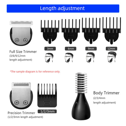 Kemei Waterproof 11-in-1 Men's Grooming Kit Electric Beard Trimmer Shaver Hair Clipper Rechargeable Nose Hair Trimmer KM-5898