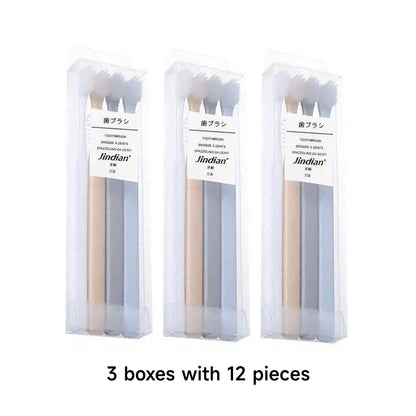 12-pack small head toothbrush, small brush head takes care of gums and mouth to remove stains, couple toothbrush,-