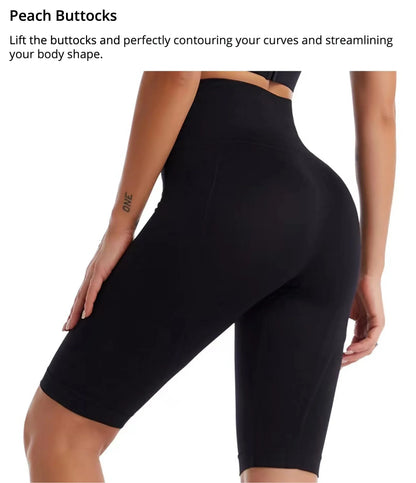 High Waist Sports Biker Shorts Women Naked Feeling Workout Push Up Leggings Tummy Control Yoga Running Fitness Gym Slim Pants