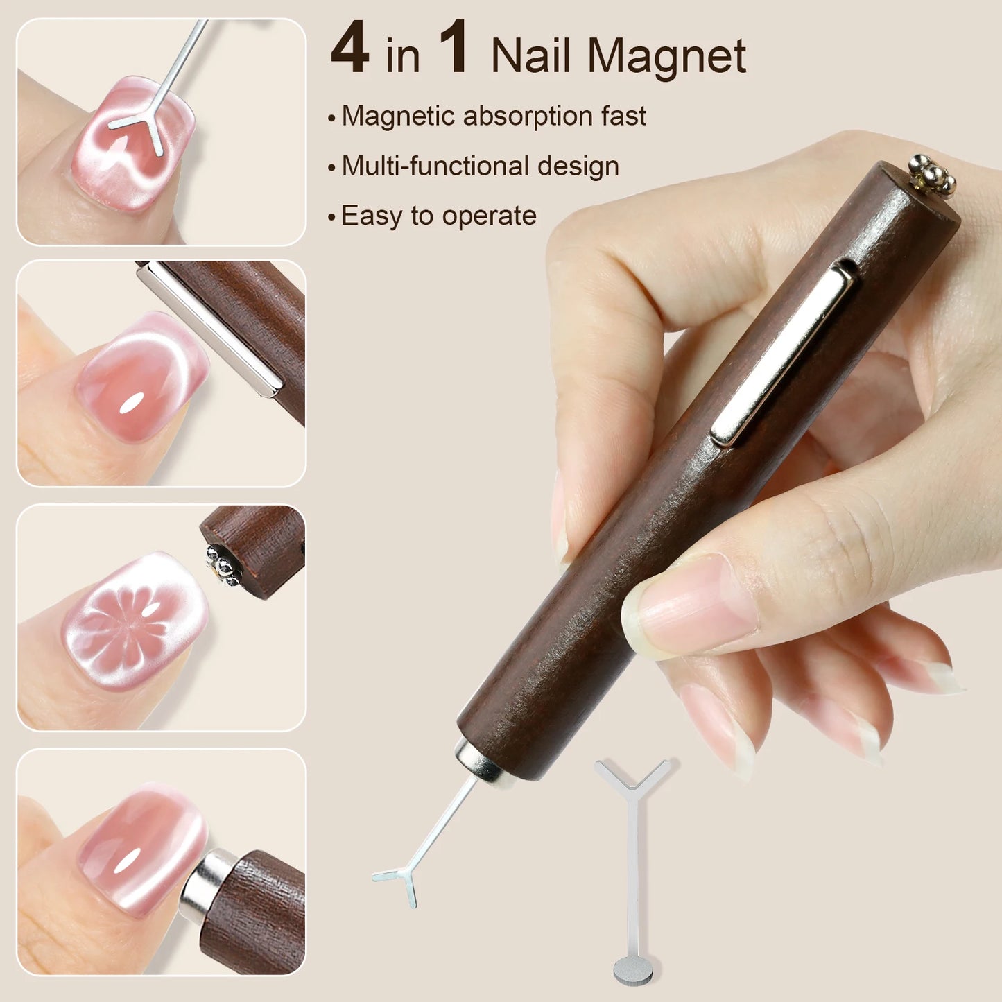 3 In 1 Multifunctional Strong Cat Eye Magnet UV/LED Gel Nail Magnetic Stick for Nail Art Design Manicure Special Tools