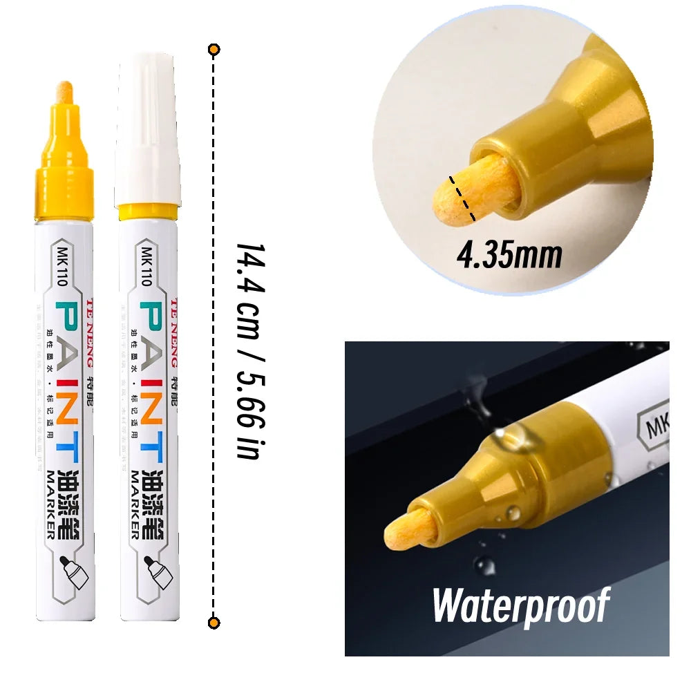 8 Colors Car Scratch Repair Paint Pen Quick Dry Touch Up Paint Repair Pen Waterproof Wheel Tyre Marker Auto Paint Marker Pens