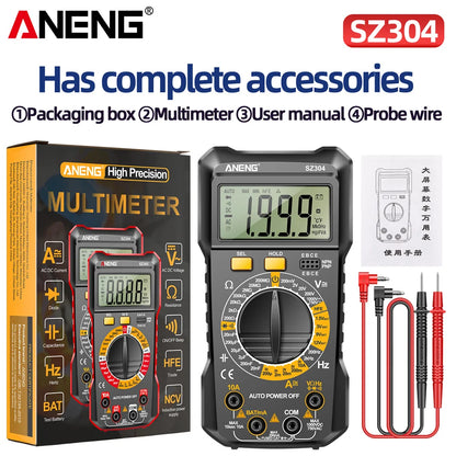 ANENG SZ304 Digital 2000 Counts Multimetes AC/DC Votage Current Resistance Ohm NCV High Precision Professional Multimetro Tester