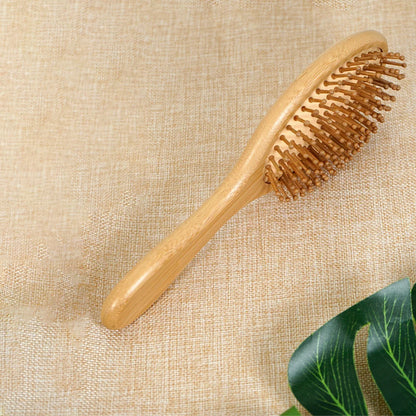 1pc Premium Bamboo Hair Brush Set with Elegant Gift Box Wide-Tooth Detangler&Scalp Massager for Men/Women