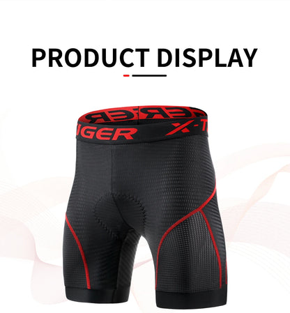 X-TIGER Cycling Shorts Breathable Mesh Cycling Underwear Gel Pad Shockproof MTB Bike Shorts Bicycle Underwear