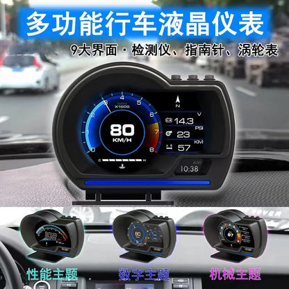 Newest A501 Car Head Up Display OBD2 Smart Car HUD Turbo Gauge Digital Odometer Security Alarm Water&Oil Temp RPM Auto Meter