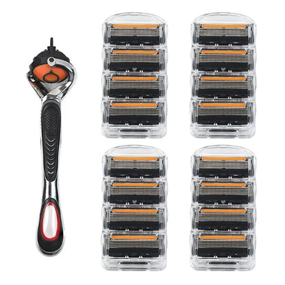 Hot Selling Manual Razor for Men Five Layer Blade Stainless Steel Blades No Skin Damage Old Style Blades Shaver Heads Razor