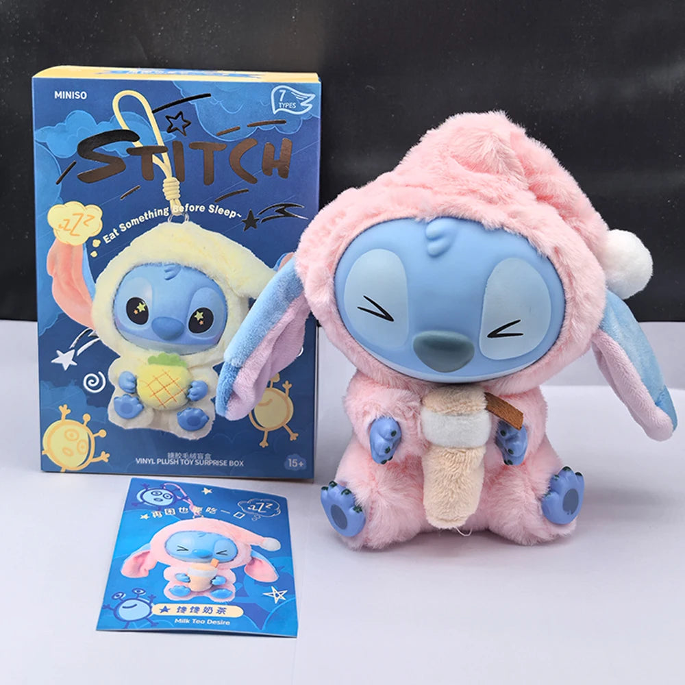 HOT Stitch Eat Something Before Sleep Series Blind Box Plush Vinyl Toys Cute Doll Labu V3 Mystery Box Bag Pendant Decor Gift
