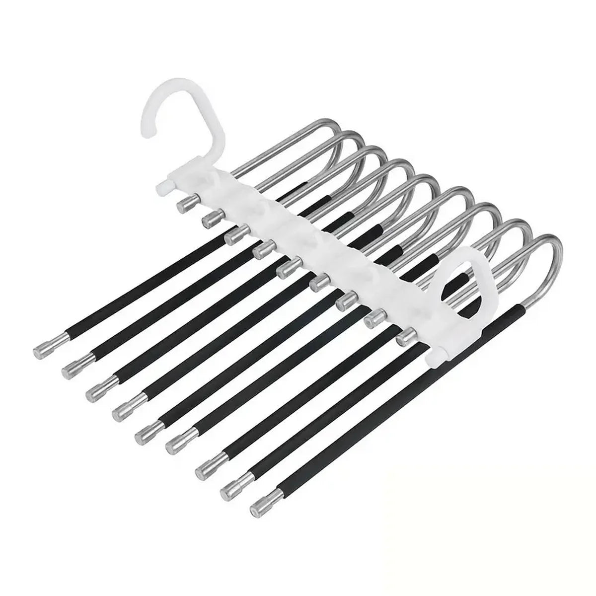 Upgrade 9 Layers Pants Hangers Space Saving, Jeans Hangers Non Slip Stainless Steel Multifunctional Rack S-Type Closet Organizer