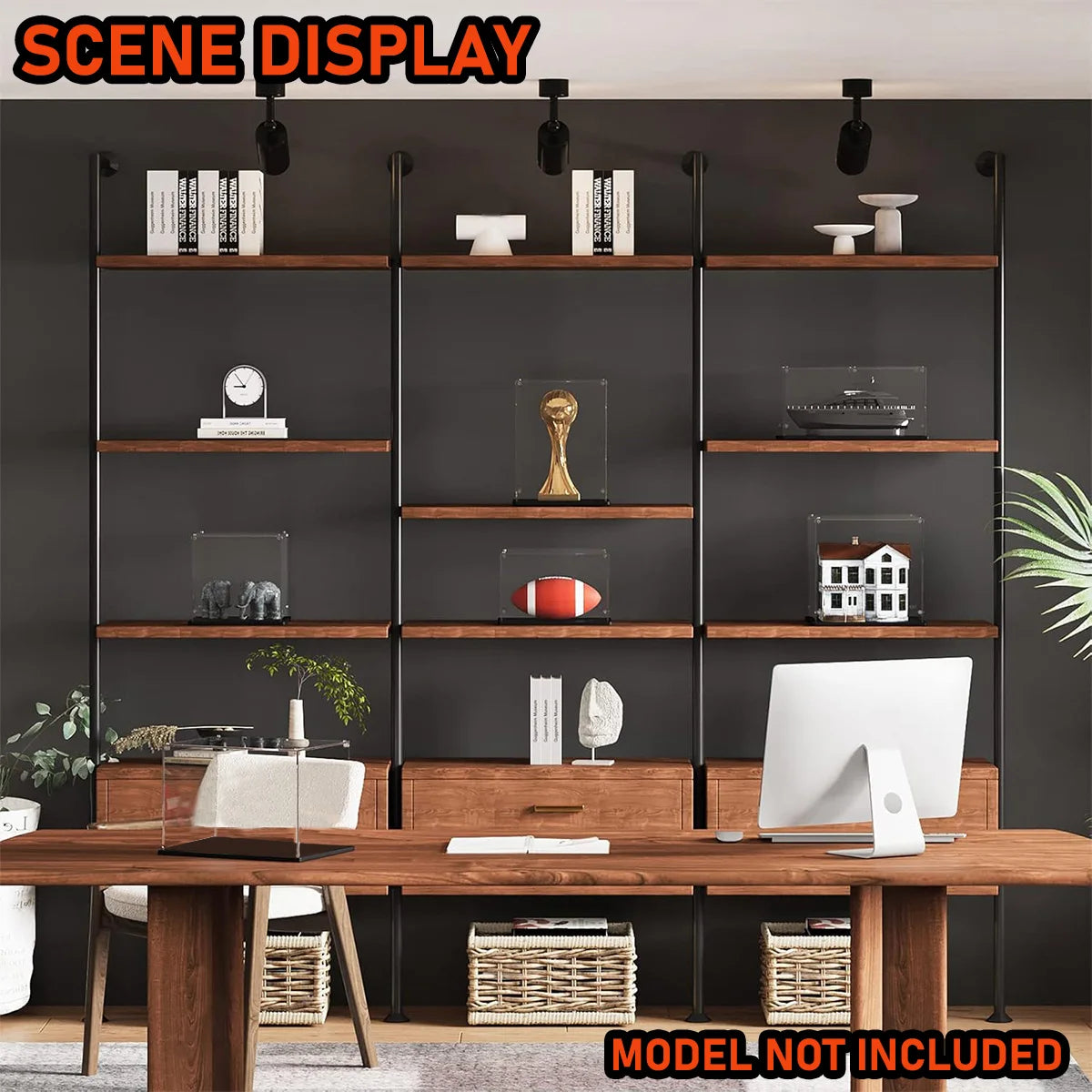 1:14 Scale Transparent Acrylic Display Box, Suitable for Protecting and Displaying Toy Cars, Model Building Blocks, Small Collectibles and Figurines (Inner Ring Size 37X19X12Cm)