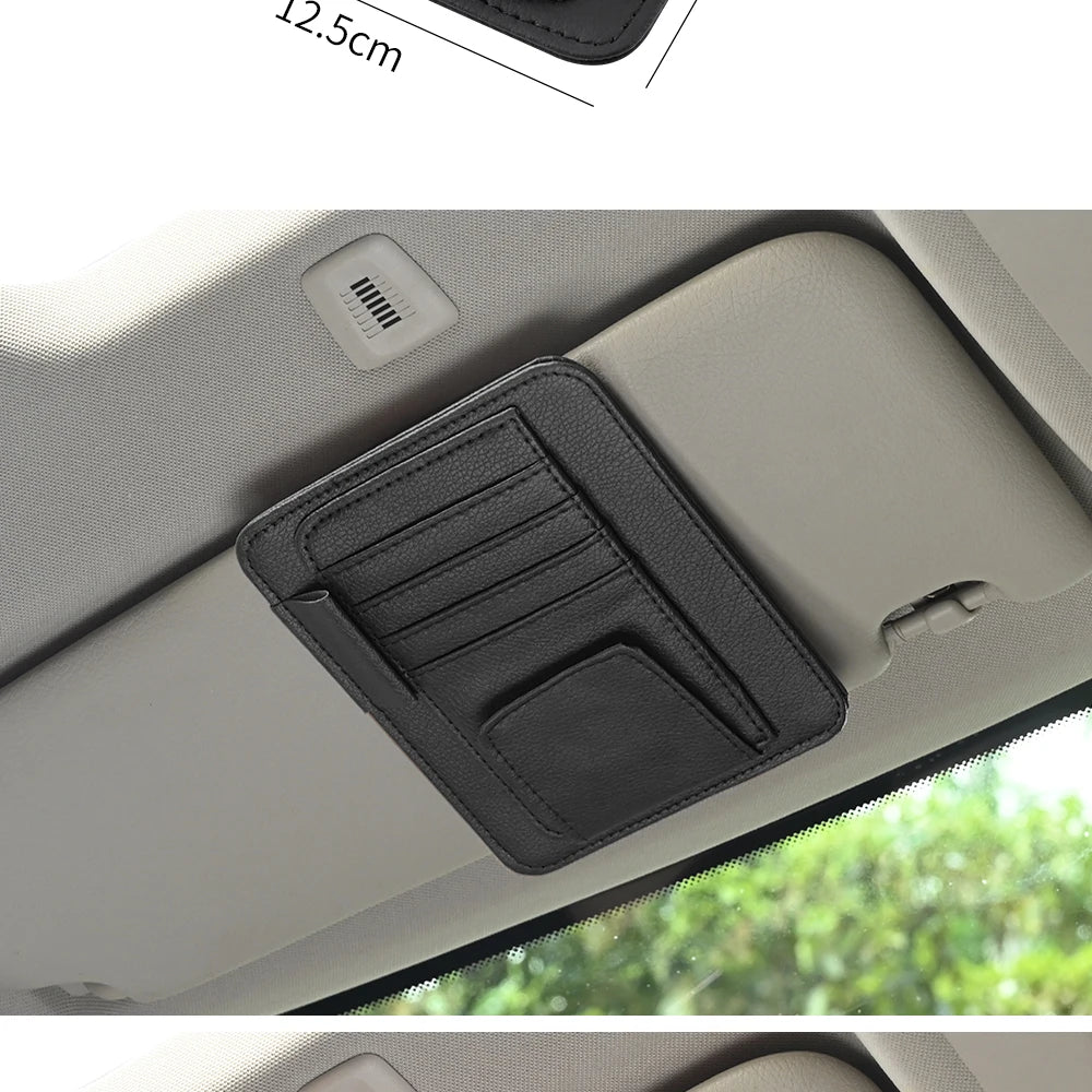 JFBONIN Car Visor Organizer Multi-Pocket Pouch Bag Card Glasses Storage Holder Scratch-resistant Auto Visor Holder For Car