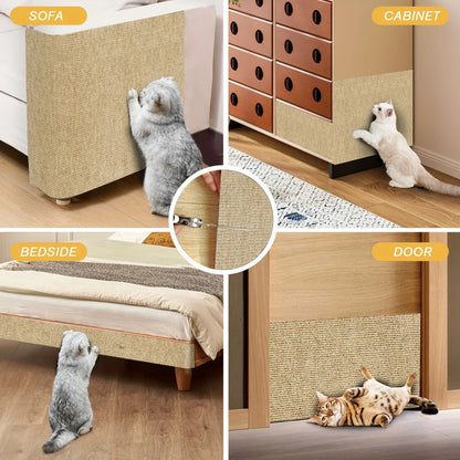 Trimmable Cat Scratching Mat Cat Scratcher Sofa Tape Scratching Post Self-adhesive Carpet Cats Scratch Board Cat Accessories