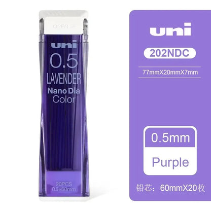 Japan Uni Nano Dia Color 0.5-202NDC Colored Mechanical Pencil Leads Refills 0.5mm Writing Supplies 202NDC