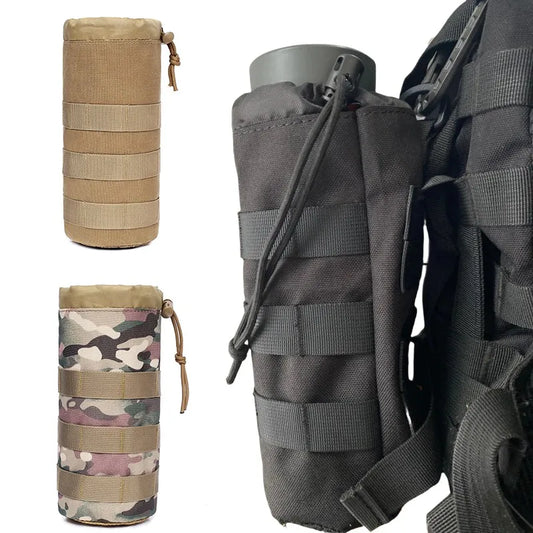 Outdoor Molle Water Bottle Bag Pouch Holder Travel Camping Hiking Cycling Fishing Hunting Water Bottle Kettle Carrier