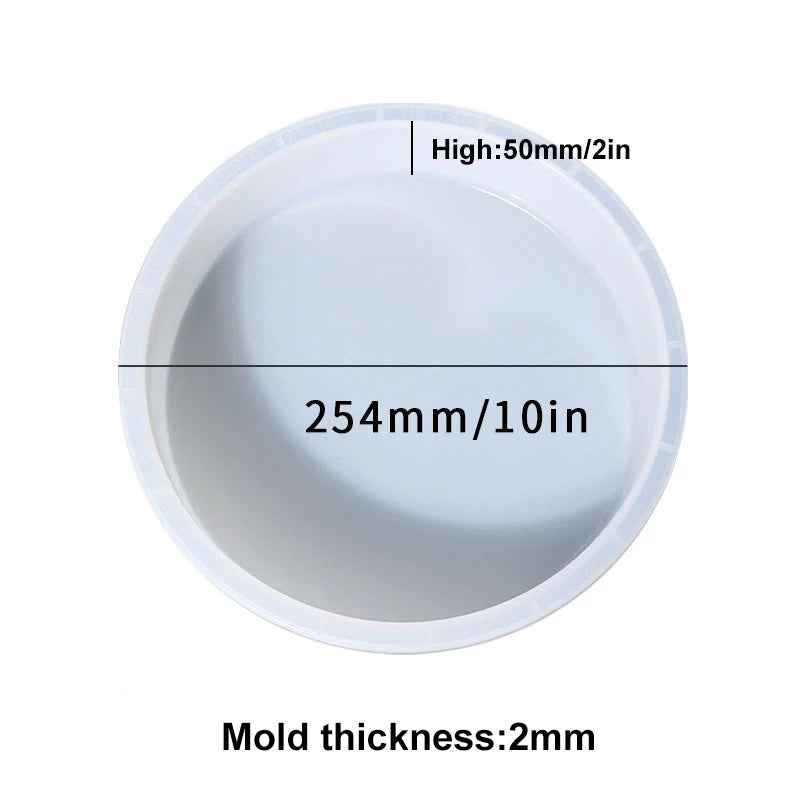 Large Round Tray UV Resin Mold Crystal Desk Silicone Mold DIY River Table Mold Fruit Disc Tea Plate Coaster Making Mold Tools