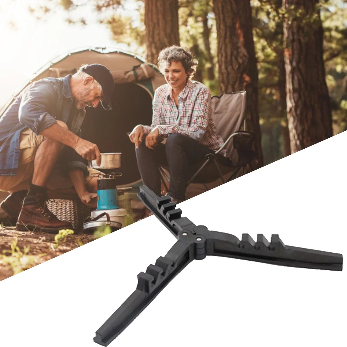 Outdoor Camping Gas Tank Rack Lightweight Foldable Canister Tripod Stand Base Bottle Shelf Gas Cylinder Stove Accessories