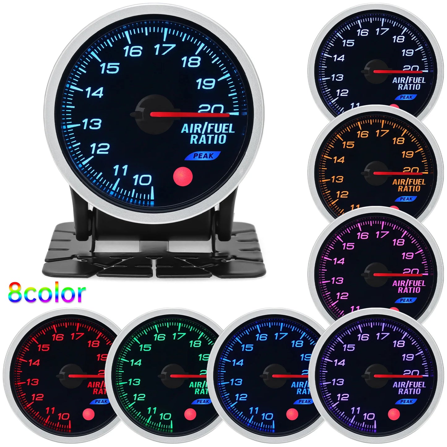 Universal Auto 12V 52mm 8 Color Racing Car Oil Pressure Water Oil Temp EGT Exhaust Temp Turbo Boost Tachometer Gauge Meter