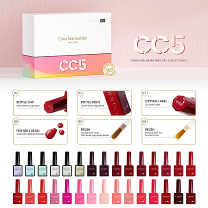 CC8 CANNI 9ml Nail Gel Polish HEMA FREE Summer Nails Color Soak Off UV LED Semi Permanent Smoothy Texture Nail Art Manicure