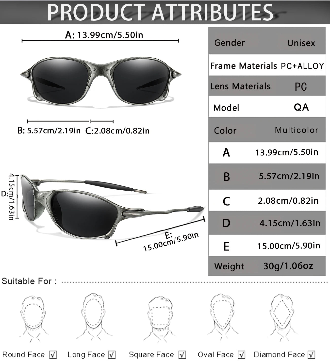 Men And Women Trendy Cycling Sunglasses Metal Shades With UV Protection for Outdoor Sports, Running, Hiking, Driving Travel