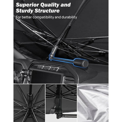 Car Umbrella Sunshade Windshield Front Cover Window Foldable Sun Shade Block Heat Portable Bent Parasol Auto Curved Model Shades