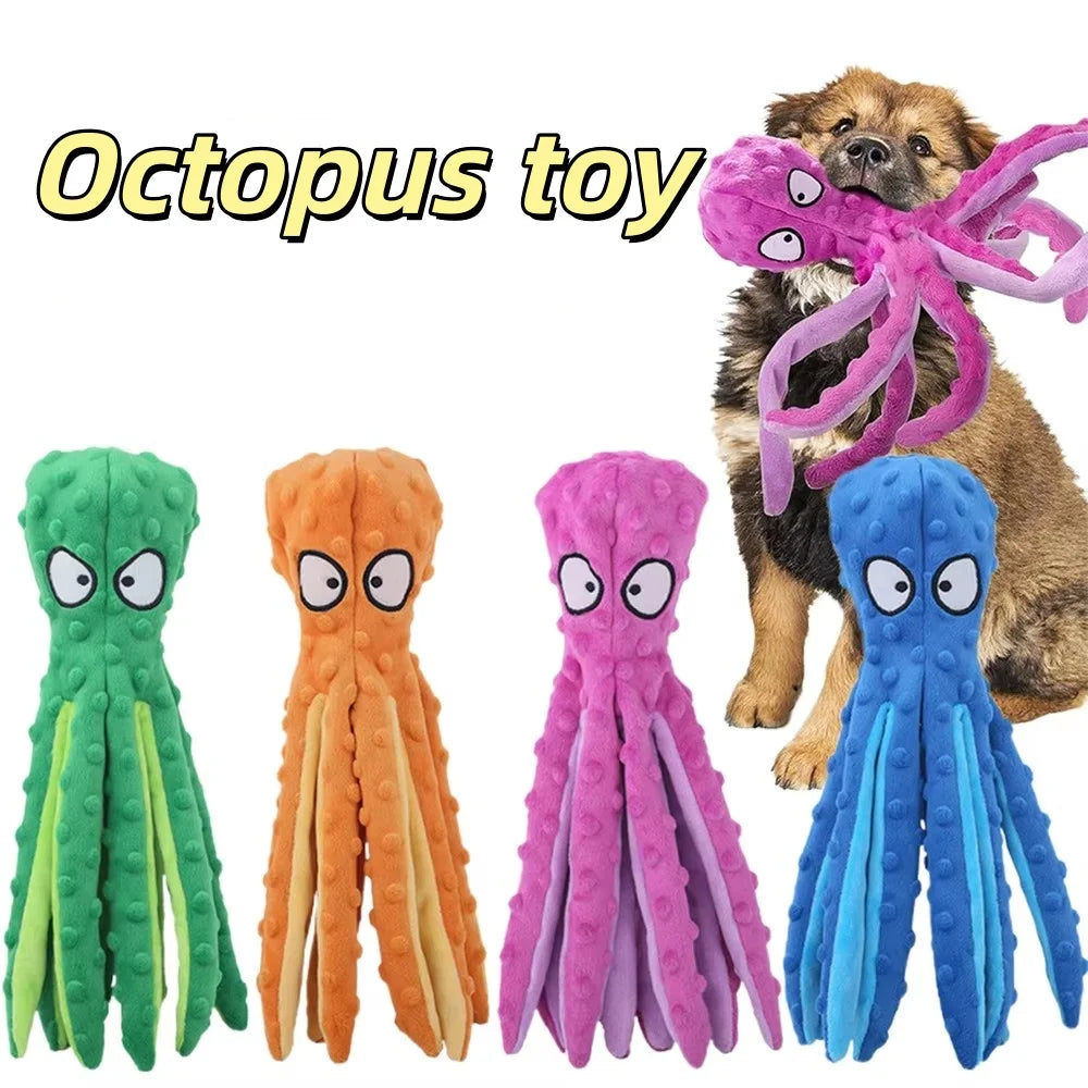 Dog Toys Octopus Non-stuffed Soft Plush Toy Puppy Educational Teething Chew Toys Pet Supplies for Small Medium Dogs