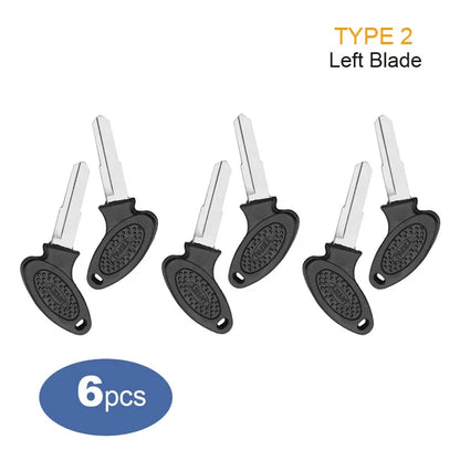 6pcs Key Blank Left Right Blade Keys for Motorcycle Scooter Moped ATV GY6 KYMCO