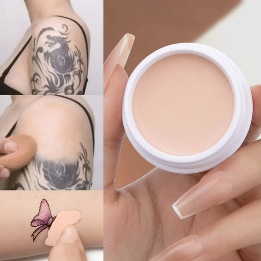 QIC Waterproof & Sweatproof Concealer Cream - Tattoo Coverage, Long-Lasting Foundation, Natural, Full Coverage, All Skin Types