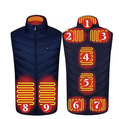 USB Heated Vest Winter Warm Hiking Heated Jacket Vest Outdoor Sports Men Ski Warming Heating Thermal Clothing