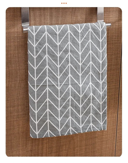 1Pcs Towel Rack Over Door Towel Bar Hanging Holder Stainless Steel Bathroom Kitchen Cabinet White Black Towel Rag Shelf Hanger