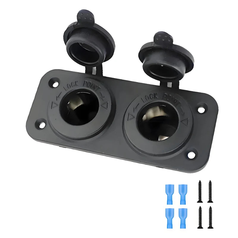 DIY 1/2/3 Holes Panel Waterproof Cigarette Lighter Socket Power Outlet Replacement Kits for Car Motorcycle Boat RV Truck 12V