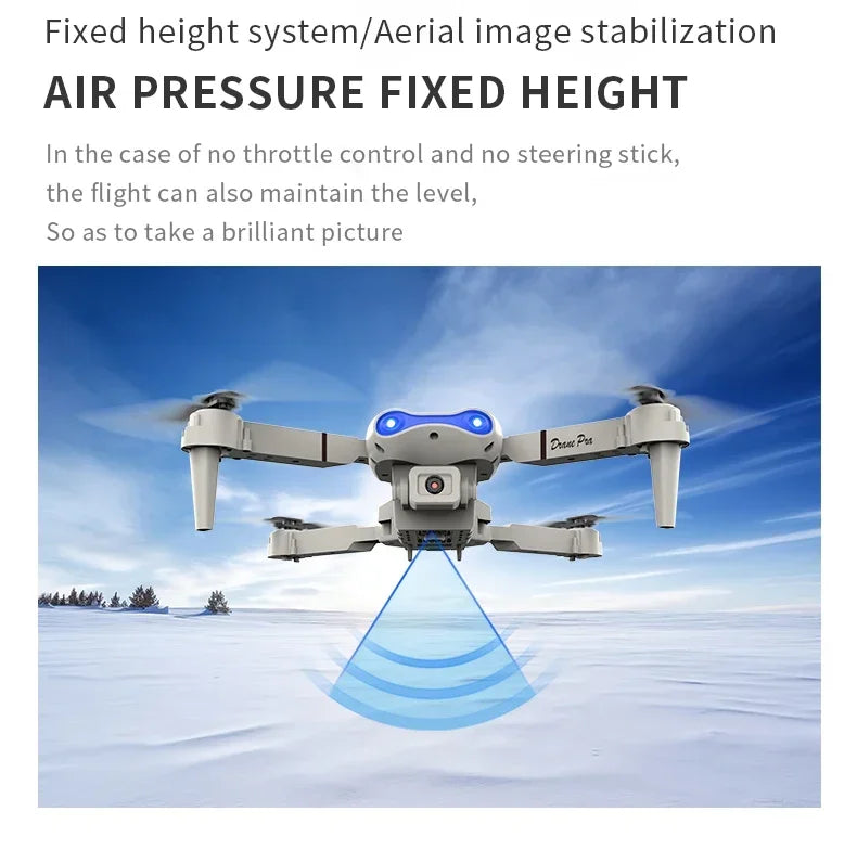 New E99Pro RC Drone 4K Professinal With 1080P Wide Angle HD Camera Foldable Helicopter WIFI FPV Height Hold Gift Toy
