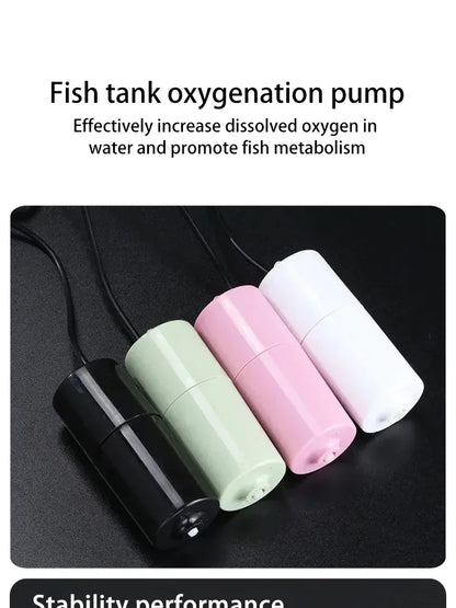 Mini Oxygen Pump USB Portable Fish Tank Fish Farming Aquarium Supplies Small Oxygen Pump Ultra Quiet Fishing Aerator
