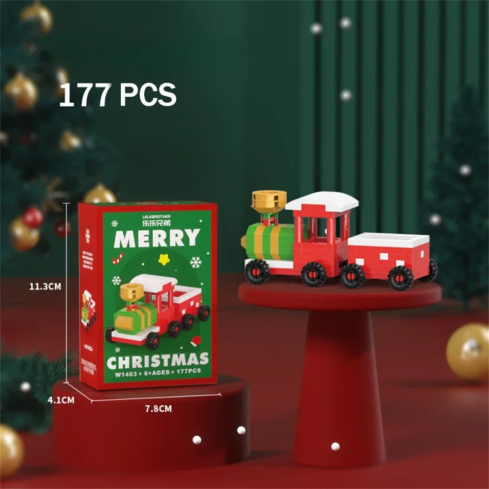 Christmas Gifts Micro Mini Building Blocks - Santa Claus, Christmas Tree, Reindeer, Snowman Train Elements Puzzle Assembling Toy