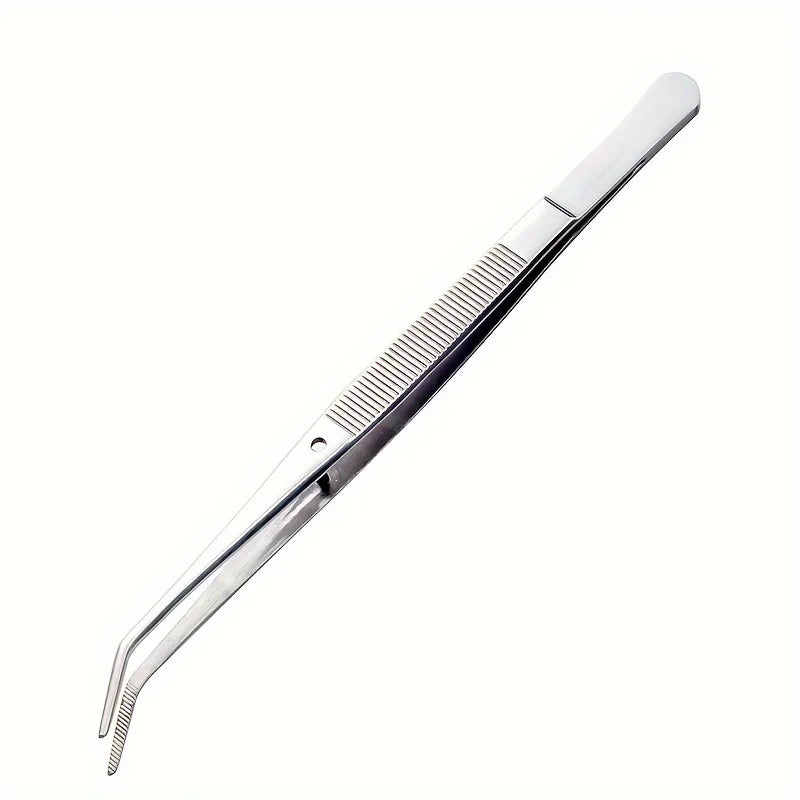 1/2pcs Stainless Steel Multi-Purpose Eyebrow Tweezers - Perfect for Nail Art, Dental Crystals & Cotton Picking Sharp Tweezers