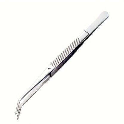 1/2pcs Stainless Steel Multi-Purpose Eyebrow Tweezers - Perfect for Nail Art, Dental Crystals & Cotton Picking Sharp Tweezers
