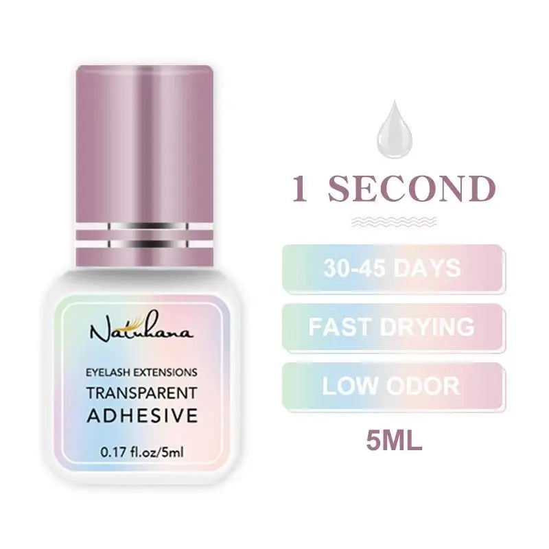 NATUHANA 5ml Professional Eyelash Extension Glue Fast Drying Strong Hold Low Smell Long Retention False Lash Adhesive