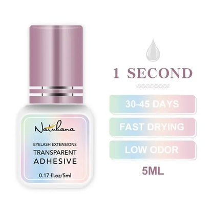 NATUHANA 5ml Professional Eyelash Extension Glue Fast Drying Strong Hold Low Smell Long Retention False Lash Adhesive
