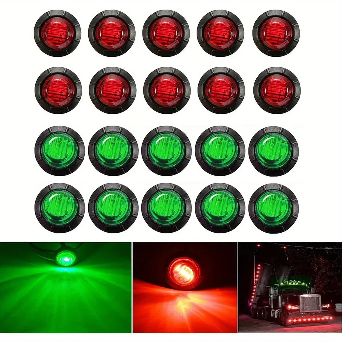 10PCS 12V LED Side Marker Lights Clearence Front Rear  Indicators Light for Truck Car Bus Trailer Van Caravan Boat Taillight